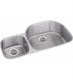 Elkay ELUH362110LDBG Harmony 36 1/4" Double Bowl Undermount Stainless Steel Kitchen Sink Left Side Small Bowl with Drain and Bottom Grid