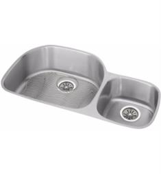 Elkay ELUH362110RDBG Gourmet 36 1/4" Double Bowl Undermount Stainless Steel Kitchen Sink Right Side Small Bowl with Drain and Bottom Grid