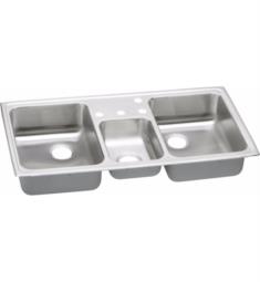 Elkay PSMR4322 Pacemaker 43" Triple Bowl Drop In Stainless Steel Kitchen Sink with Middle Small Bowl