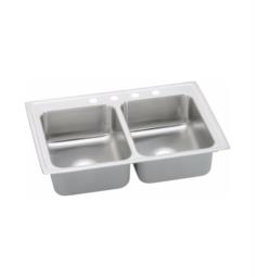 Elkay PSR3322 Pacemaker 33" Double Bowl Drop In Stainless Steel Kitchen Sink with Sound Guard Technology
