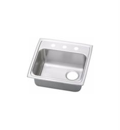 Elkay PSRADQ191955R Pacemaker 5 1/2" Single Bowl Drop In Stainless Steel Kitchen Sink with Drain at Rear Right