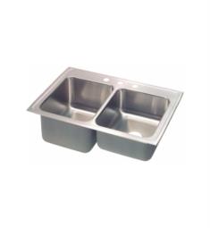 Elkay STLR3322L Lustertone Classic 33" Equal Double Bowl Drop In Stainless Steel Kitchen Sink in Lustrous Satin