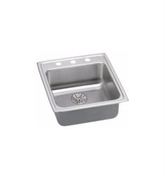 Elkay LRAD202265PD Gourmet 19 1/2" Single Bowl Drop In Stainless Steel Kitchen Sink with Prefect Drain and Rear Center