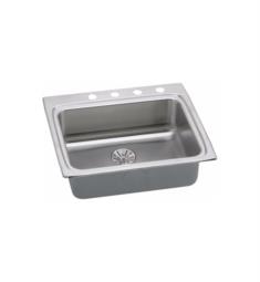 Elkay LRAD252265PD Gourmet 25" Single Bowl Drop In Stainless Steel Kitchen Sink with Prefect Drain and Rear Center
