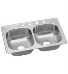 Elkay DSEW4023321 Dayton 8 1/8" Equal Double Bowl Drop In Stainless Steel Kitchen Sink with Center Drain