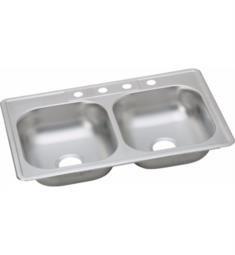 Elkay KW5023322 Dayton 6 1/8" Equal Double Bowl Drop In Stainless Steel Kitchen Sink with Center Drain - Sold as a package of 50