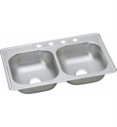 Elkay D23321 Dayton 21 1/4" Equal Double Bowl Drop In Stainless Steel Kitchen Sink with Center Drain