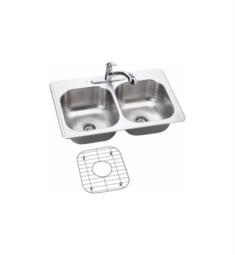 Elkay DSE233223DFBG Dayton 22" Double Bowl Drop In Kitchen Sink with Drain, Faucet and Bottom Grid