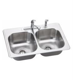 Elkay DSE233224DF Dayton 22" Double Bowl Drop In Kitchen Sink with Drain and Faucet