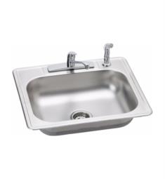 Elkay K125224DF Dayton 6 1/8" Single Bowl Drop In Kitchen Sink with Drain and LK2478CR Faucet