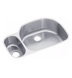 Elkay ELUH3221LDBG Harmony 7 1/2" Double Bowl Undermount Stainless Steel Kitchen Sink Left Side Small Bowl with Drain and Bottom Grid