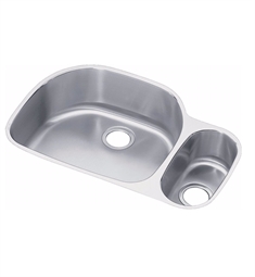Elkay ELUH3221RDBG Harmony 7 1/2" Double Bowl Undermount Stainless Steel Kitchen Sink Right Side Small Bowl with Drain and Bottom Grid