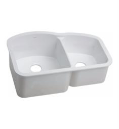 Elkay SWU322010RWH Explore 30 3/4" Double Bowl Undermount Fireclay Kitchen Sink with Right Side Small Bowl