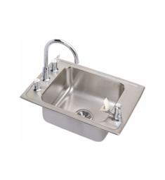 Elkay DRKR3119C Lustertone Classic 31" Single Bowl Drop In Stainless Steel Classroom Kitchen Sink with Faucet and Bubbler Kit in Lustrous Satin