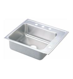 Elkay DRKRQ2220R4 Lustertone Classic 22" Single Bowl Drop In Stainless Steel Classroom Kitchen Sink with Quick-Clip Mounting System in Lustrous Satin