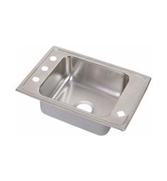 Elkay DRKRQ2517 Lustertone Classic 25" Single Bowl Drop In Stainless Steel Classroom Kitchen Sink with Quick-Clip Mounting