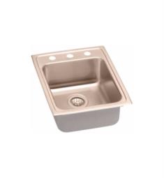 Elkay LRAD172255-CU Gourmet 5 1/2" Single Bowl Drop In CuVerro Antimicrobial Copper Kitchen Sink with ADA Compliant
