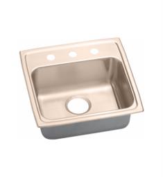 Elkay LRAD191840-CU Gourmet 4" Single Bowl Drop In CuVerro Antimicrobial Copper Kitchen Sink with Offset Drain