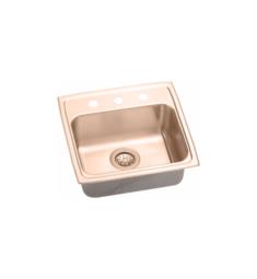 Elkay LRAD191845-CU Gourmet 4 1/2" Single Bowl Drop In CuVerro Antimicrobial Copper Kitchen Sink with Offset Drain