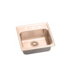 Elkay LRAD191850-CU Gourmet 5" Single Bowl Drop In CuVerro Antimicrobial Copper Kitchen Sink with Offset Drain