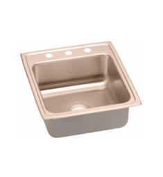 Elkay LRAD202240-CU Gourmet 4" Single Bowl Drop In CuVerro Antimicrobial Copper Kitchen Sink with ADA Compliant