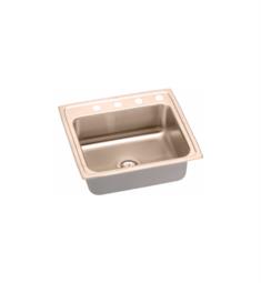 Elkay LRAD221940-CU Gourmet 4" Single Bowl Drop In CuVerro Antimicrobial Copper Kitchen Sink with ADA Compliant