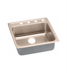 Elkay LRAD252240-CU Gourmet 4" Single Bowl Drop In CuVerro Antimicrobial Copper Kitchen Sink with ADA Complaint