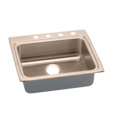 Elkay LRAD252245-CU Gourmet 4 1/2" Single Bowl Drop In CuVerro Antimicrobial Copper Kitchen Sink with ADA Complaint