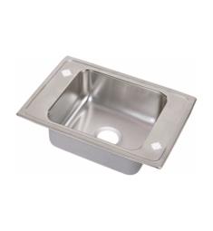 Elkay PSDKAD251755 Pacemaker 5 1/2" Single Bowl Drop In Stainless Steel Classroom Kitchen Sink with Center Drain