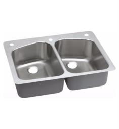 Elkay DPXSR23322 Dayton 22" Equal Double Bowl Drop In/Undermount Stainless Steel Kitchen Sink with Slim Rim