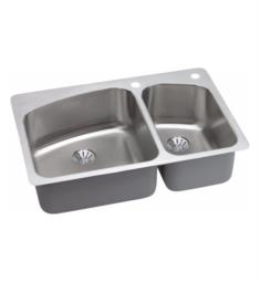 Elkay DPXSR2250RPD0 Dayton 33" Double Bowl Drop In/Undermount Stainless Steel Kitchen Sink with Right Side Small Bowl and Perfect Drain