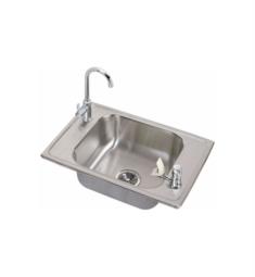 Elkay CDKR2517C Celebrity 6 7/8" Single Bowl Drop In Stainless Steel Classroom Kitchen Sink with LK35 Drain and Faucet