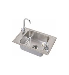 Elkay CDKAD251765C Celebrity 6 1/2" Single Bowl Drop In Stainless Steel Classroom Kitchen Sink with Drain and Faucet