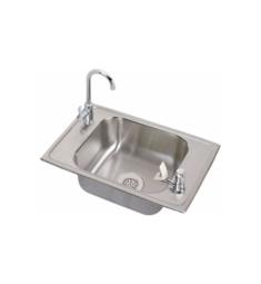 Elkay CDKR2517VRC Celebrity 6 7/8" Single Bowl Drop In Stainless Steel Classroom Kitchen Sink with LKVR18 Drain and Faucet