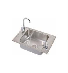 Elkay CDKAD2517VRC Celebrity 6 1/2" Single Bowl Drop In Stainless Steel Classroom Kitchen Sink with LKVR18 Drain and Faucet