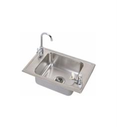Elkay PSDKR2517C Pacemaker 7 1/8" Single Bowl Drop In Stainless Steel Classroom Kitchen Sink with LK35 Drain and Faucet