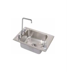 Elkay DRKRC2220C Lustertone Classic 22" Single Bowl Drop In Stainless Steel Classroom Kitchen Sink with Faucet and Bubbler Kit in Lustrous Satin