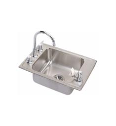 Elkay DRKADQ251765C Lustertone Classic 25" Single Bowl Drop In Stainless Steel Classroom Kitchen Sink with Quick-Clip Kit