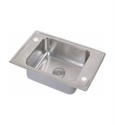 Elkay DRKR2517PD2 Lustertone Classic 25" Single Bowl Drop In Stainless Steel Classroom Kitchen Sink with Perfect Drain in Lustrous Satin