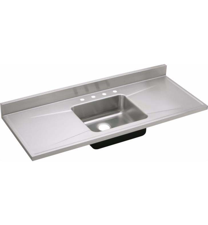 Elkay S60194 Gourmet 60 Single Bowl Drop In Stainless Steel Kitchen Sink With Drain Board