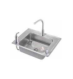 Elkay DRKAD282255LC 5 1/2" Single Bowl Drop In Stainless Steel Classroom Kitchen Sink with Drain and Left Side Faucet