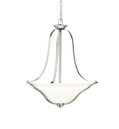 Kichler 3384NI Langford 3 Light Incandescent Inverted Pendant with Bowl Shaped Glass Shade in Brushed Nickel