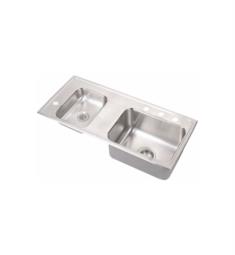 Elkay DRKADQ371755L 5 1/2" Double Bowl Drop In Stainless Steel Classroom Kitchen Sink with Left Side Small Bowl