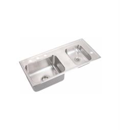 Elkay DRKADQ371755R 5 1/2" Double Bowl Drop In Stainless Steel Classroom Kitchen Sink with Right Side Small Bowl