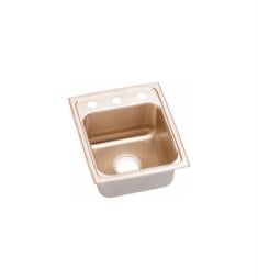 Elkay LR1316-CU Gourmet 13" Single Bowl Drop In CuVerro Antimicrobial Copper Kitchen Sink with Sound Guard Technology