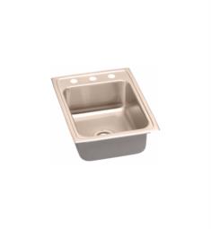 Elkay LR1722-CU Gourmet 17" Single Bowl Drop In CuVerro Antimicrobial Copper Kitchen Sink with Sound Guard Technology