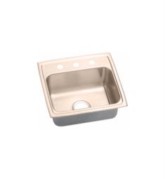 Elkay LR1919-CU Gourmet 19 1/2" Single Bowl Drop In CuVerro Antimicrobial Copper Kitchen Sink with Sound Guard Technology