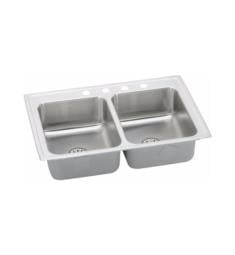 Elkay LRAD291865PD Lustertone Classic 29" Double Bowl Drop In Stainless Steel Kitchen Sink with Prefect Drain