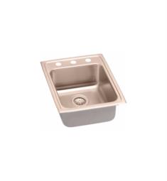 Elkay LRAD172240-CU Gourmet 4" Single Bowl Drop In CuVerro Antimicrobial Copper Kitchen Sink with ADA Compliant