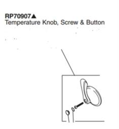Brizo RP70907 Charlotte Temperature Knob, Screw and Button